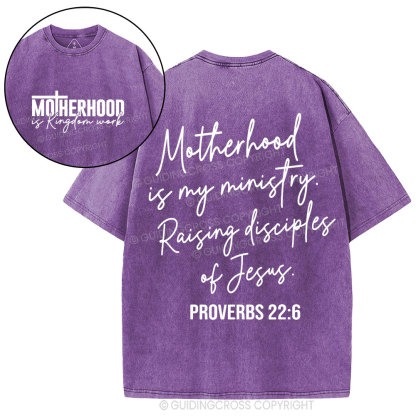 Motherhood Is My Ministry Christian Washed T-Shirt