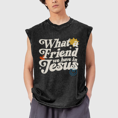 What Friend We Have In Jesus Christian Washed Tank Top
