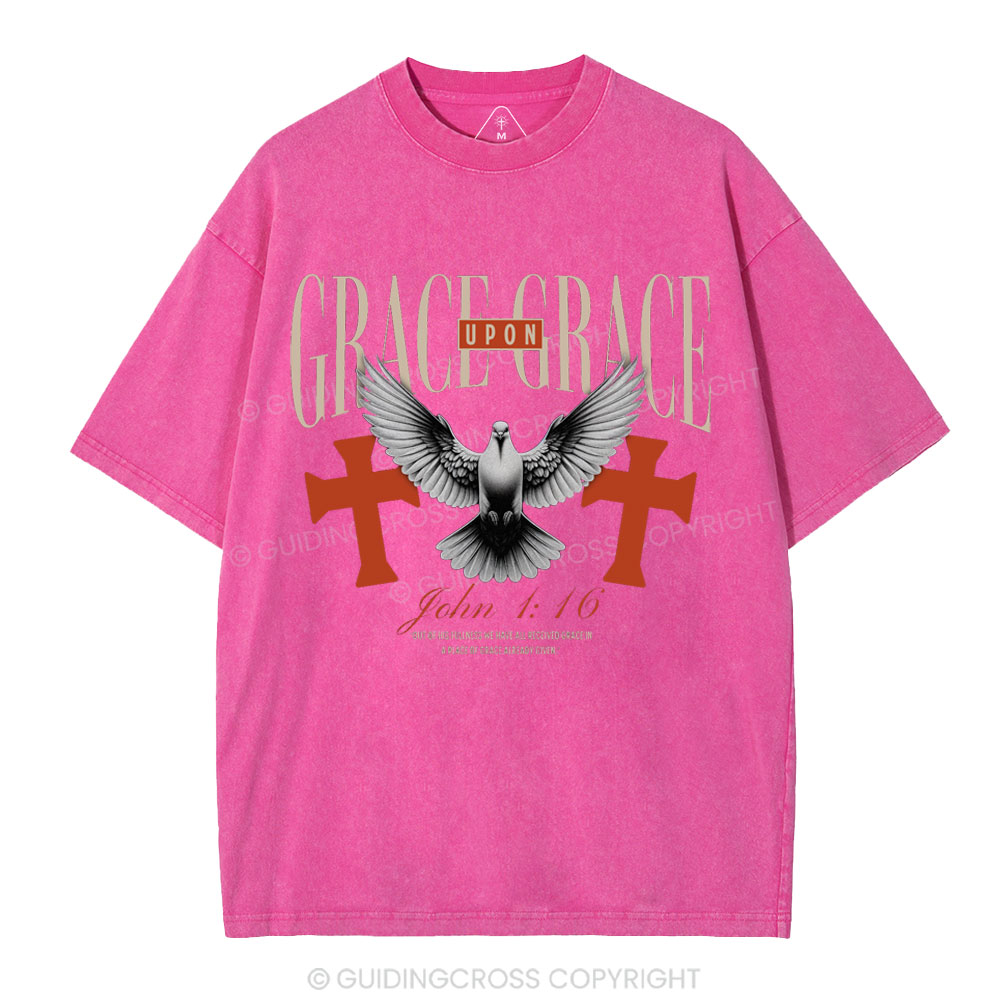 Grace Upon Grace Christian Washed T-Shirt