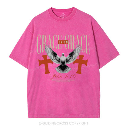Grace Upon Grace Christian Washed T-Shirt