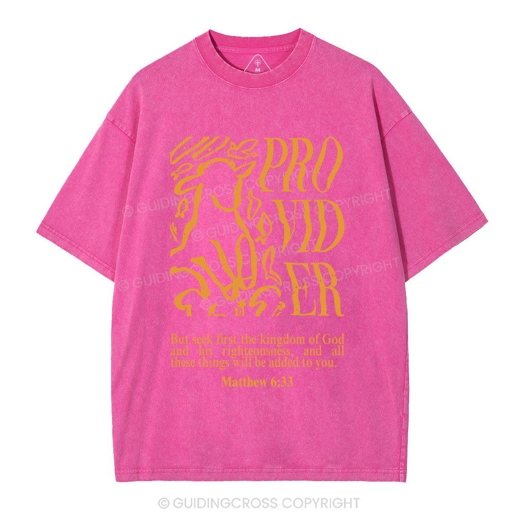But Seek First The Kingdom Of God Christian Washed T-Shirt
