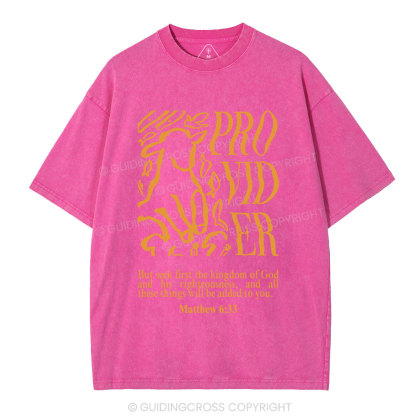 But Seek First The Kingdom Of God Christian Washed T-Shirt
