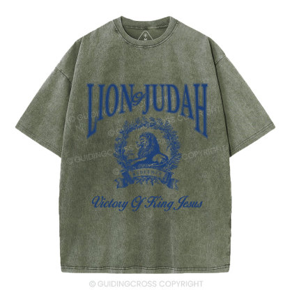 Lion Of Judah Christian Washed T-Shirt
