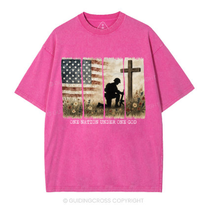 One Nation Under One God Christian Washed T-Shirt
