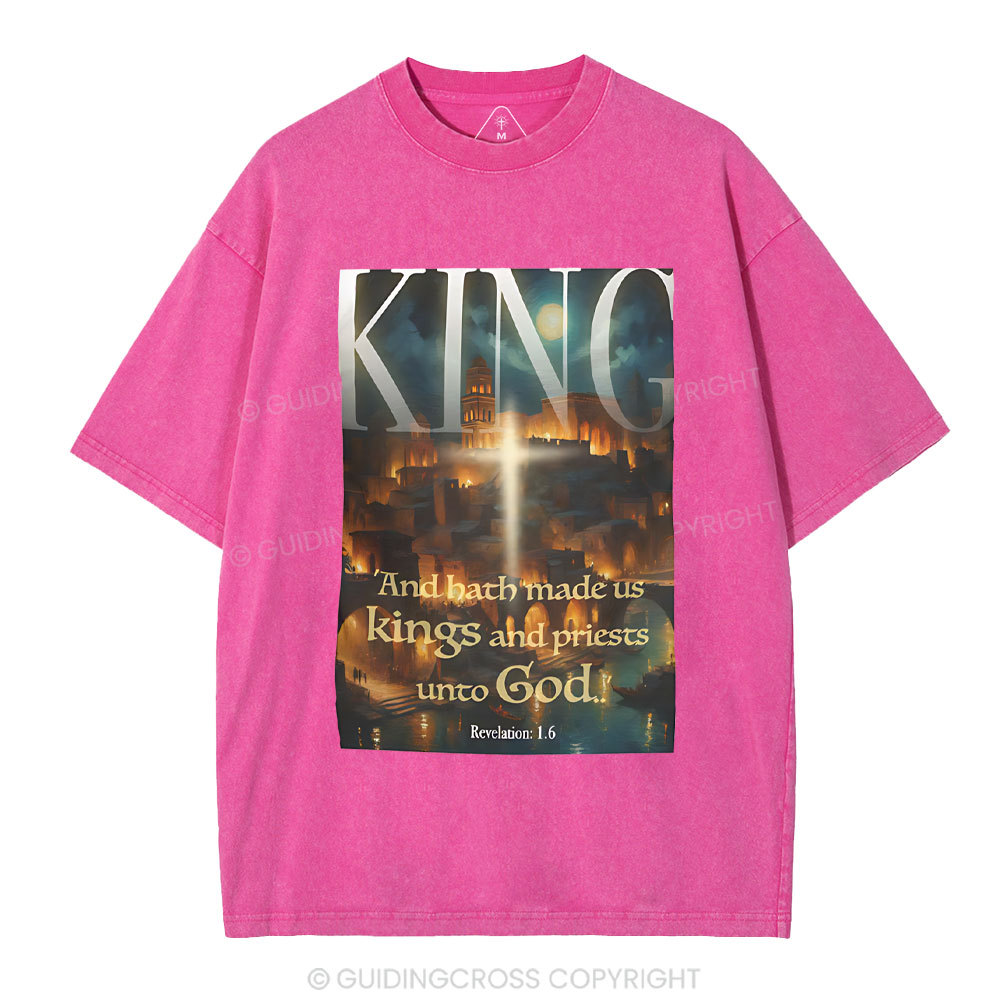Made Us Kings And Priests Christian Washed T-Shirt