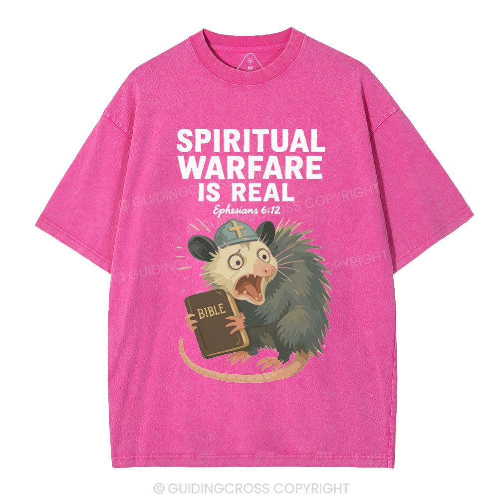 Spiritual Warfare Is Real Christian Washed T-Shirt