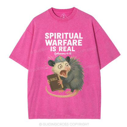 Spiritual Warfare Is Real Christian Washed T-Shirt