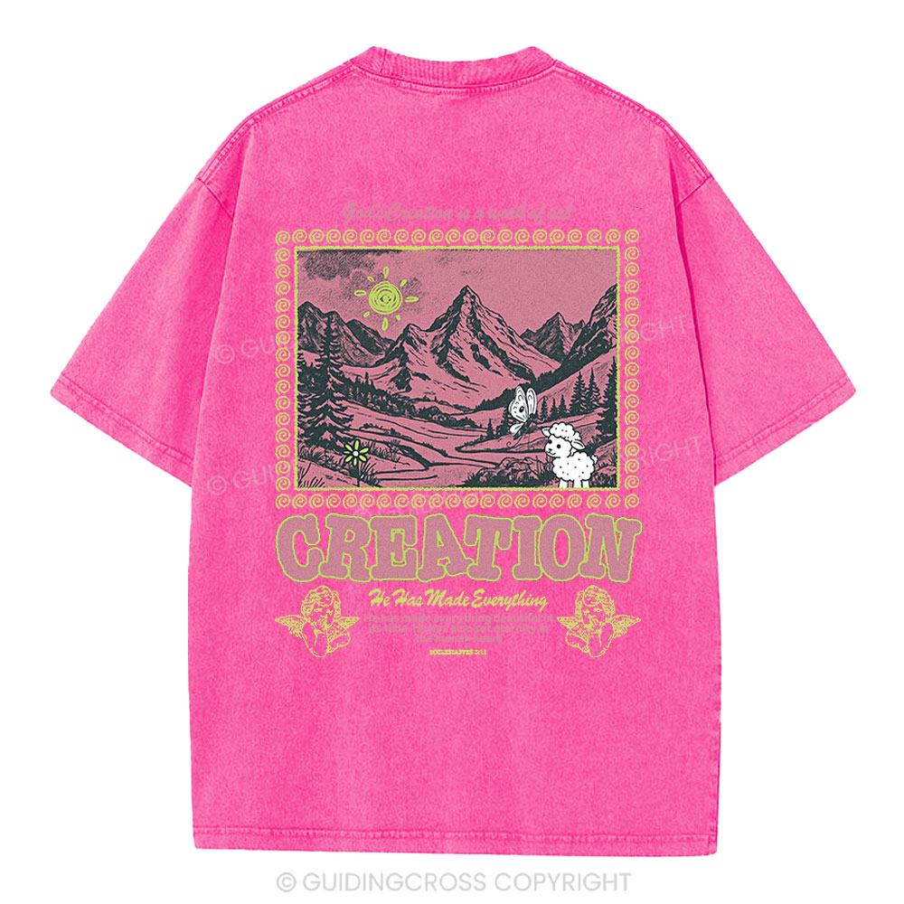 God's Creations Is A Work Of Art Christian Washed T-Shirt