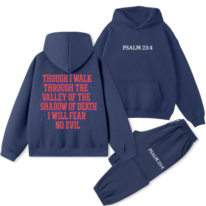 I Will Fear No Evil Christian Premium Fleece Hoodie Set
