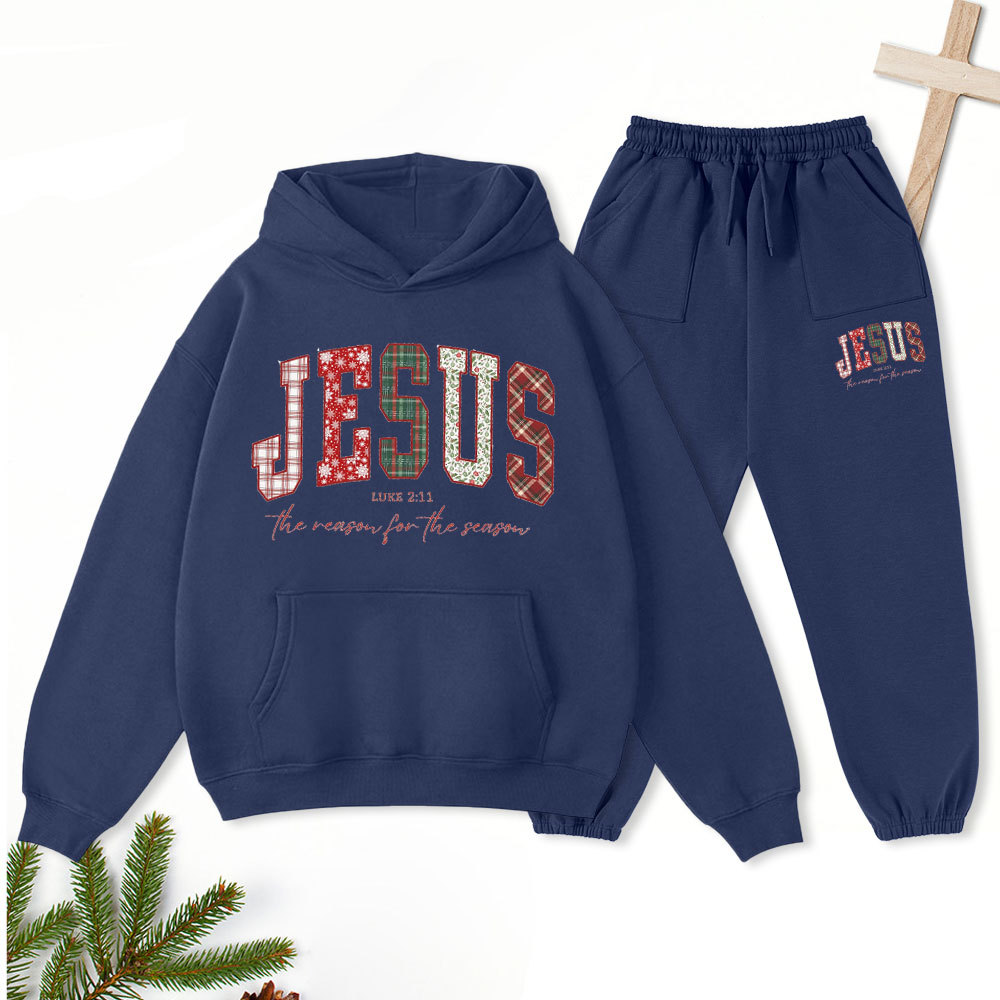 Jesuss Christian Chiristmas Premium Fleece Hoodie Set