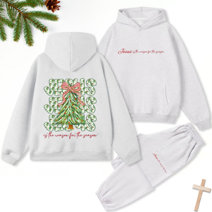 Jesus Tree Christian Christmas Premium Fleece Hoodie Set