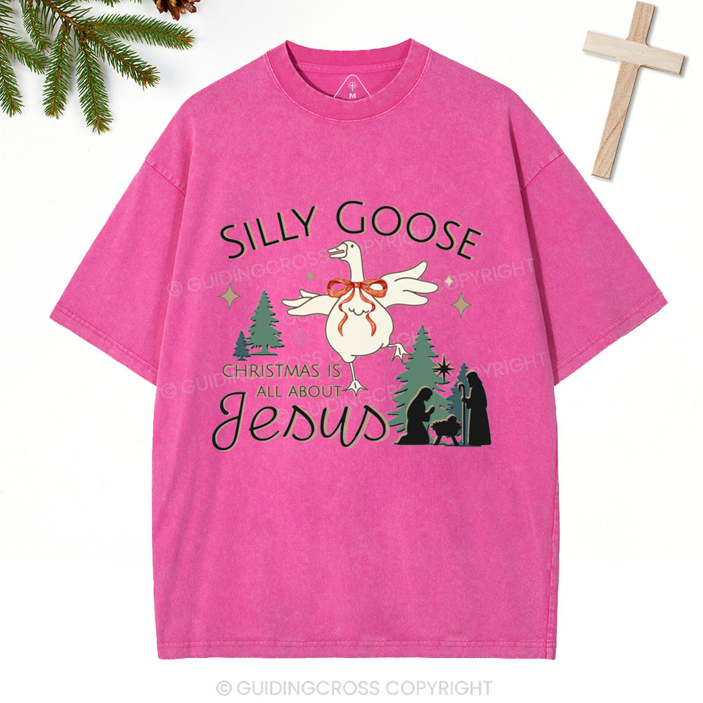 Christmas Is All About Jesus Christian Christmas Washed T-Shirt