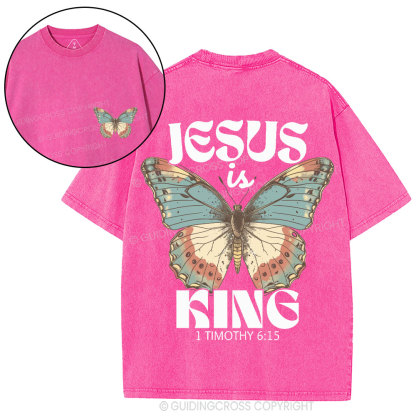 Jesus Is King Christian Washed T-Shirt