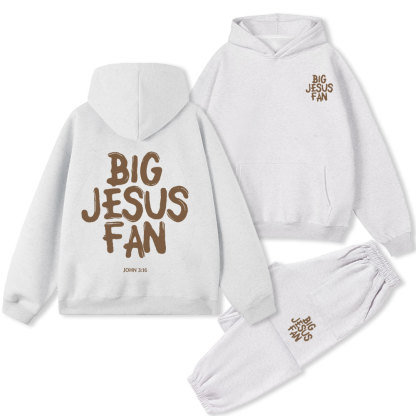 Big Jesus Fan Christian Premium Fleece Hoodie Set