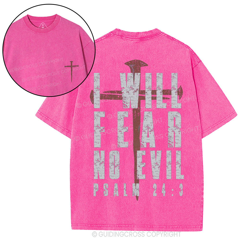 I Will Fear No Evil Christian Washed T-Shirt