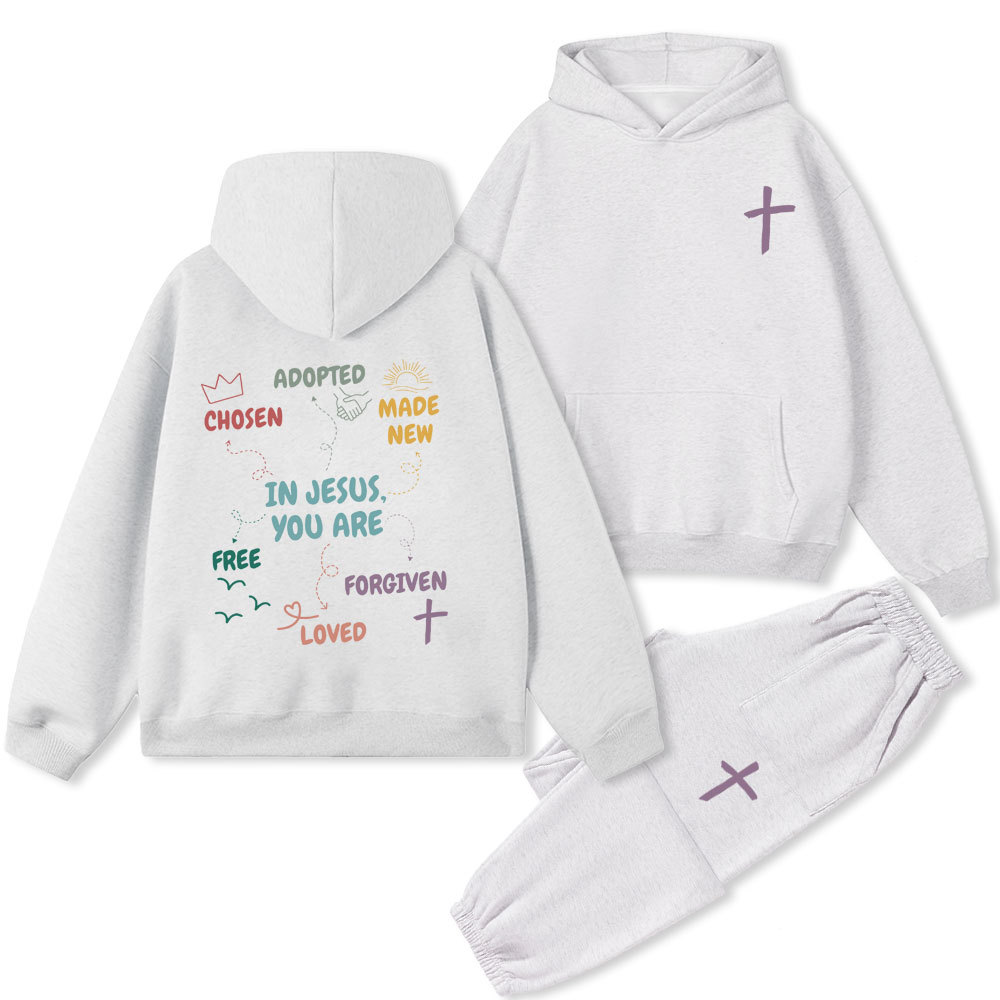 In Jesus You Are Christian Premium Fleece Hoodie Set
