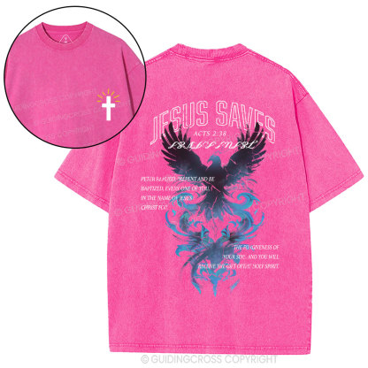 Jesus Saves Christian Washed T-Shirt
