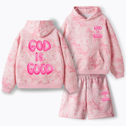 God Is Good Christian Camo Fleece Hoodie Set