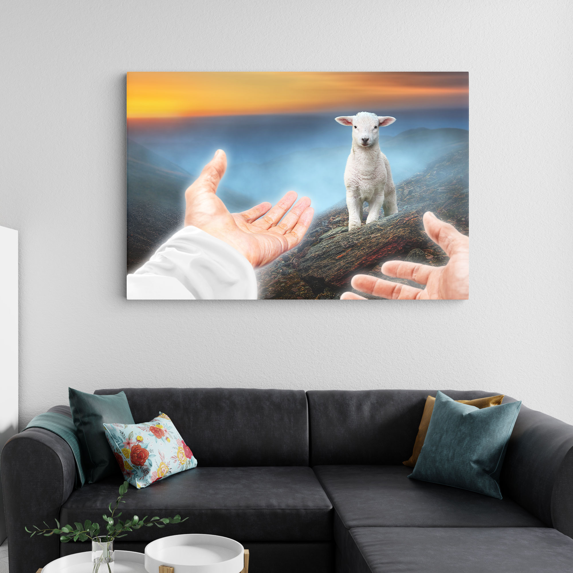 He Left The 99 To Rescue Me Christian Canvas Wall Art