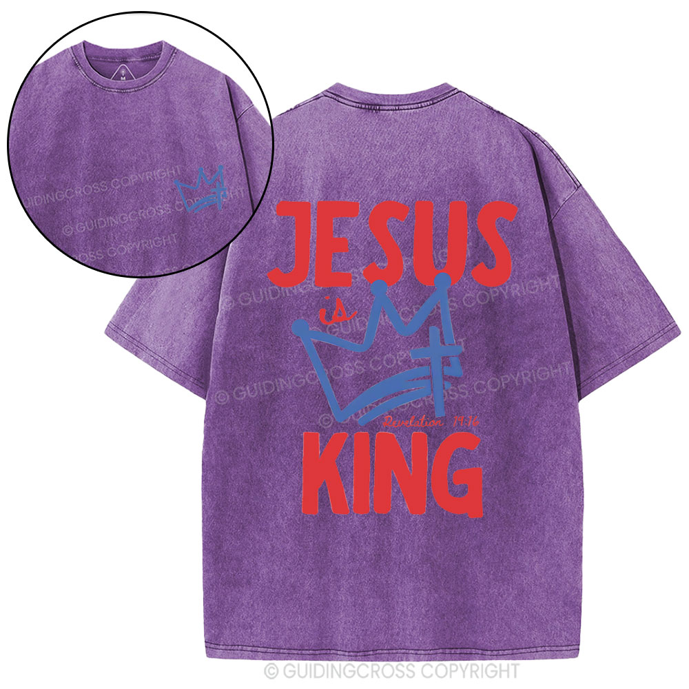 Jesus Is King Christian Washed T-Shirt