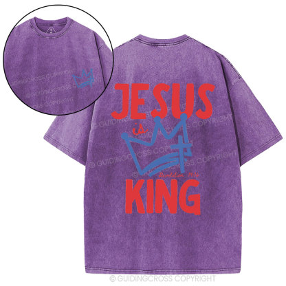 Jesus Is King Christian Washed T-Shirt