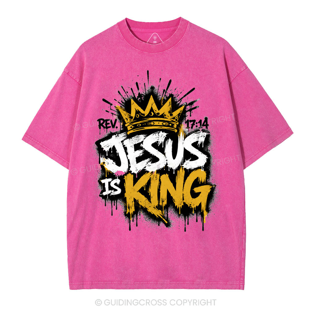 Jesus Is King Christian Washed T-Shirt