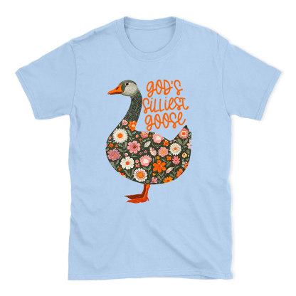God's Silliest Goose Floral Christian T-Shirt