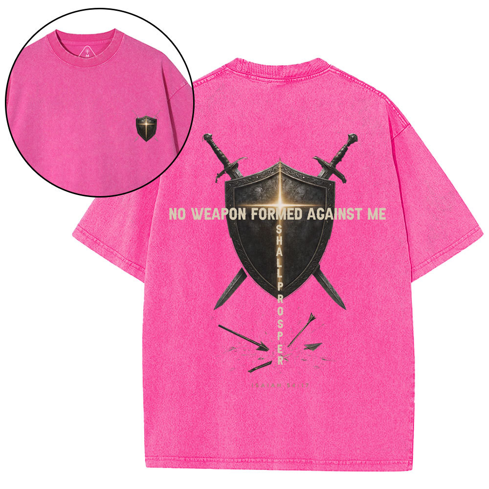 No Weapon Against Me Christian Washed T-Shirt