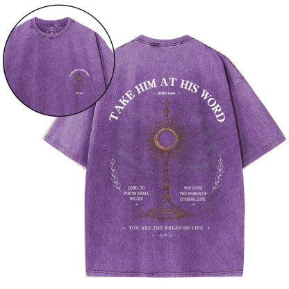 Take Him At His Word Christian Washed T-Shirt