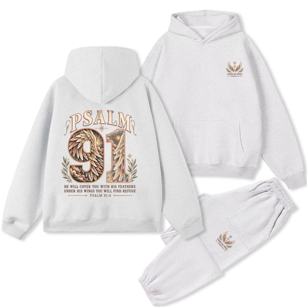 Psalm 91 Christian Premium Fleece Hoodie Set
