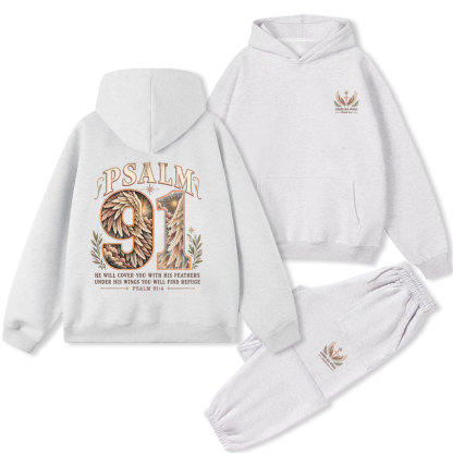 Psalm 91 Christian Premium Fleece Hoodie Set