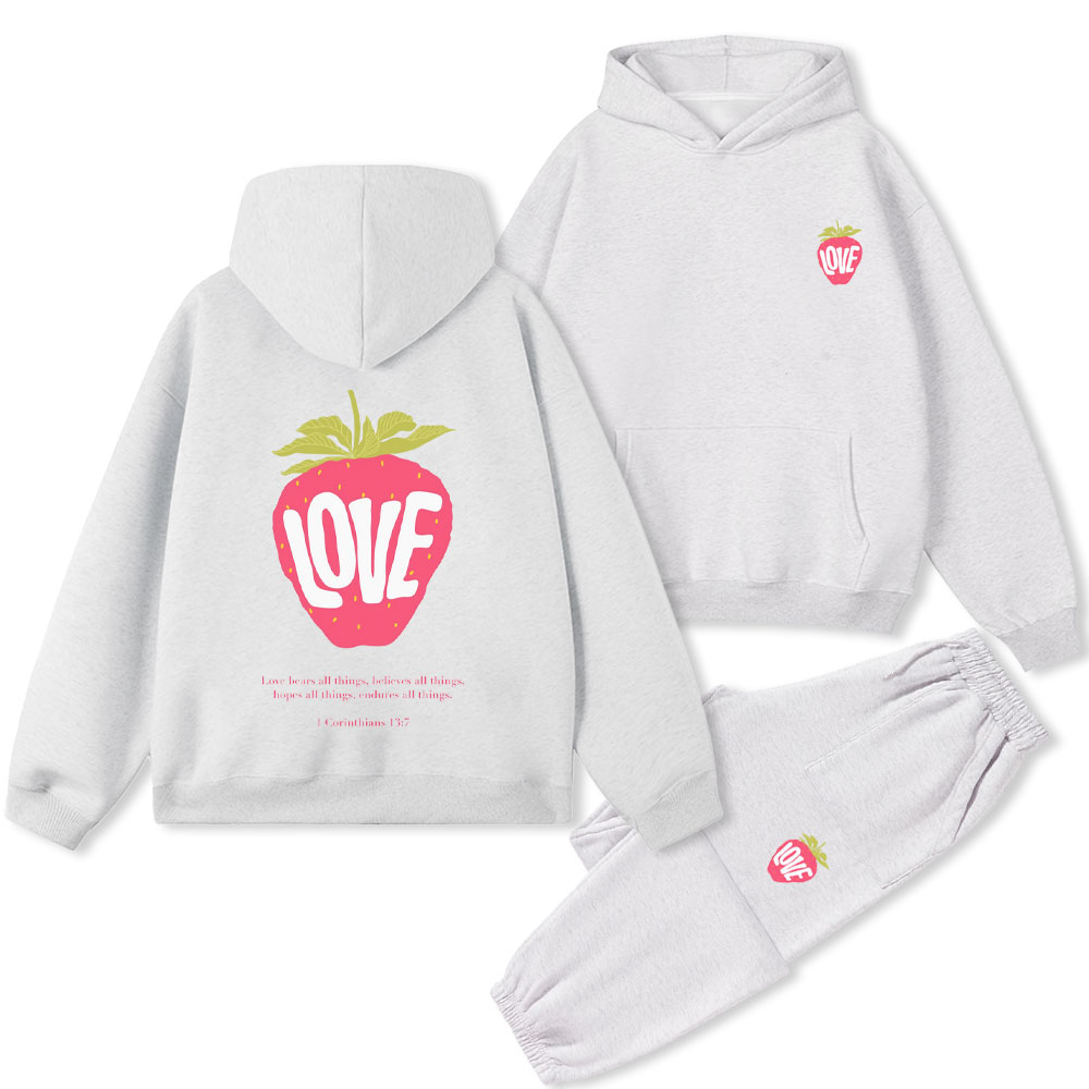Love Bears All Things Christian Fleece Hoodie Set