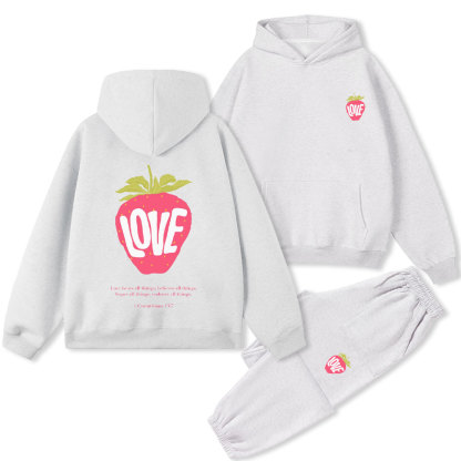 Love Bears All Things Christian Fleece Hoodie Set