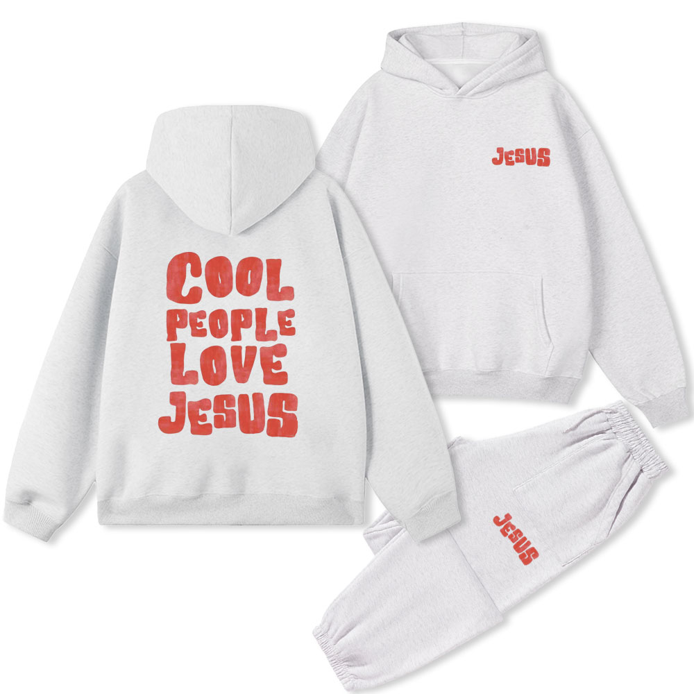 WWJD He Would Love First Christian Premium Fleece Hoodie Set Sale - GuidingCross