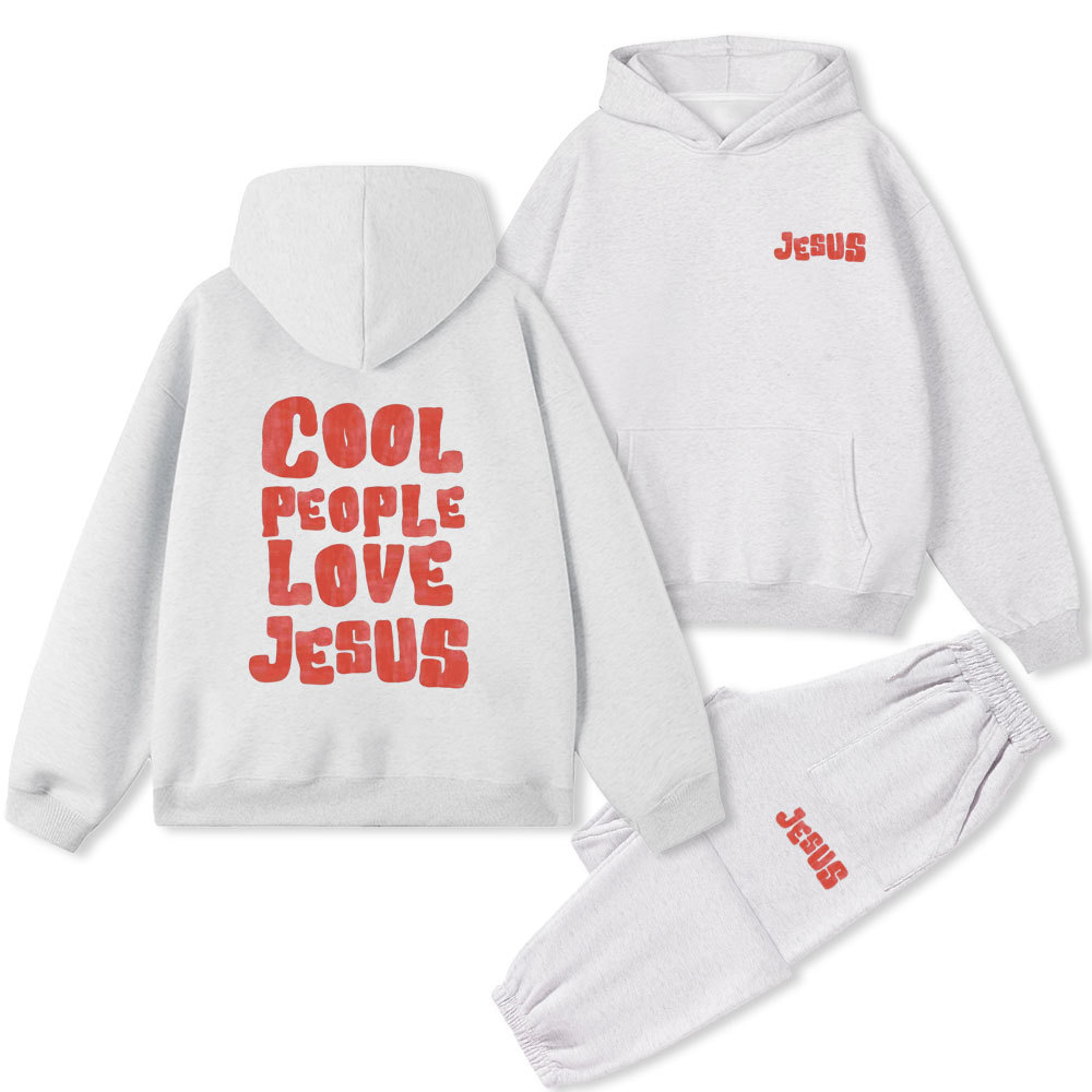 WWJD He Would Love First Christian Premium Fleece Hoodie Set Sale - GuidingCross