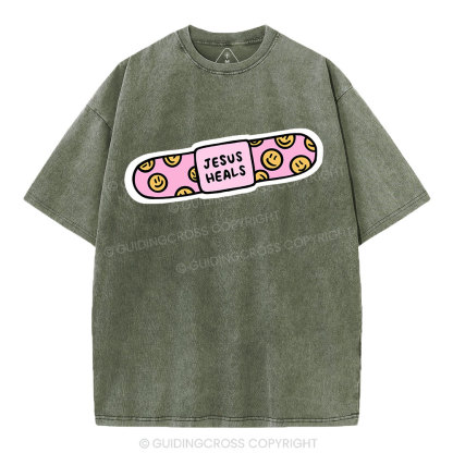 Jesus Heals Christian Washed T-Shirt