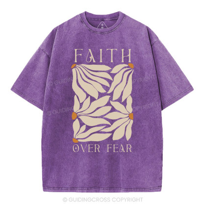 Faith Over Fear Christian Washed T-Shirt