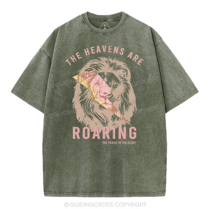 The Heavens Are Roaring Christian Washed T-Shirt