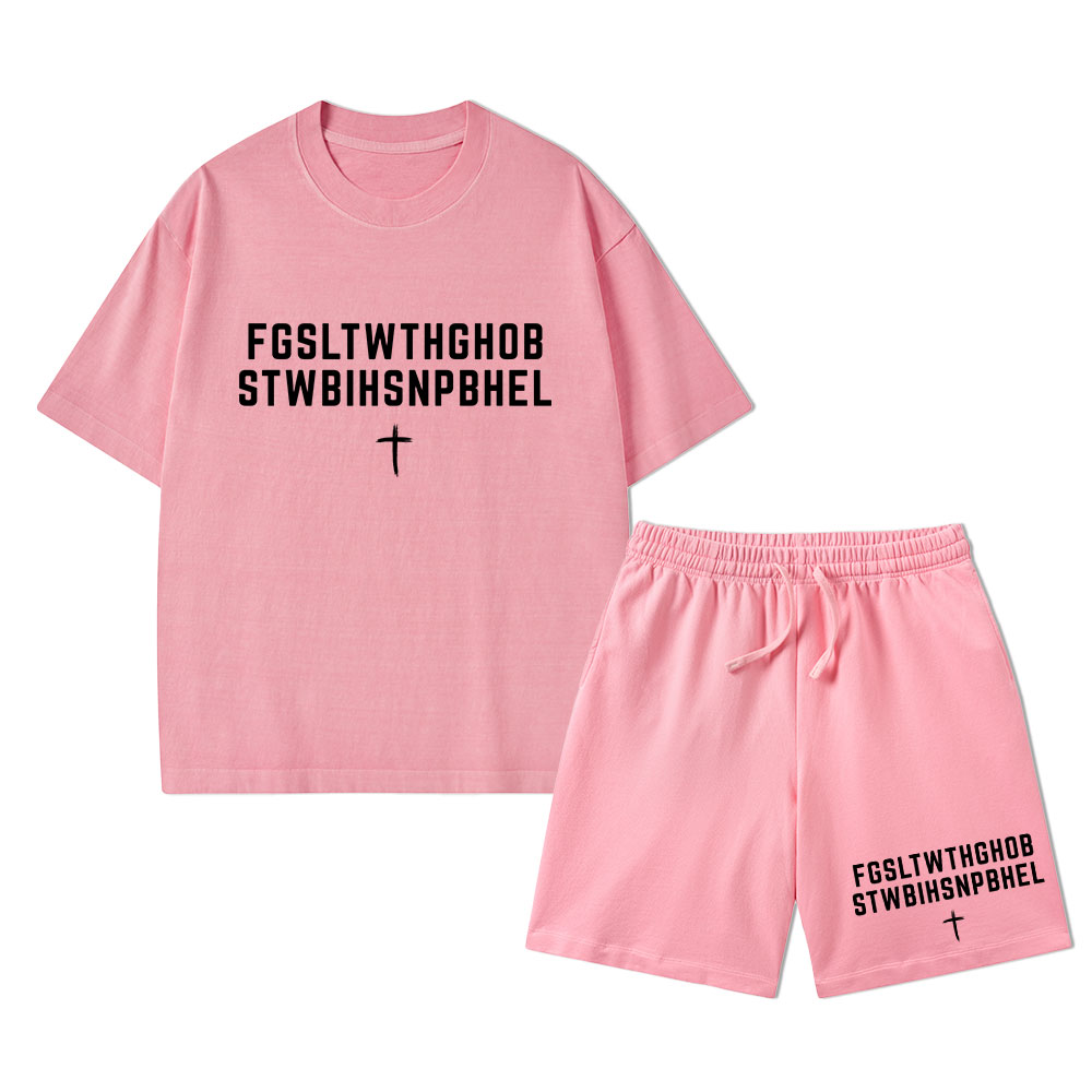 John 316 For God So Loved The World Christian Washed T-Shirt & Shorts