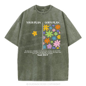 Image of Your Plan And God's Plan Christian Washed T-Shirt