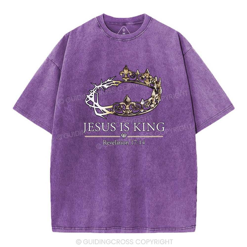 Jesus Is King Vintage Washed Christian T-Shirt