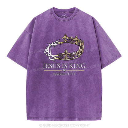Jesus Is King Vintage Washed Christian T-Shirt