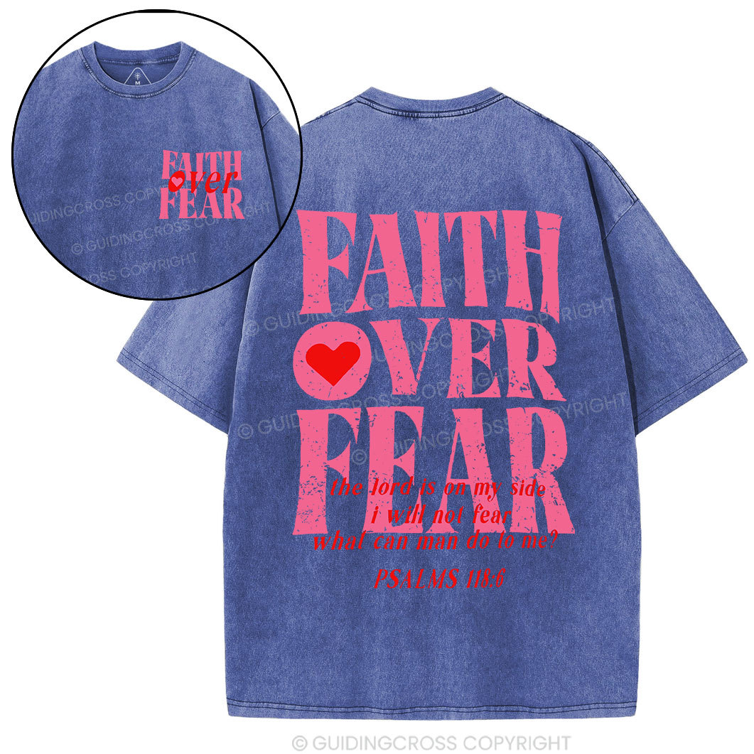 Faith Over Fear Christian Washed T-Shirt