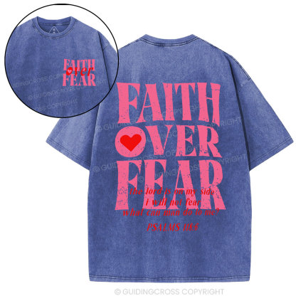 Faith Over Fear Christian Washed T-Shirt