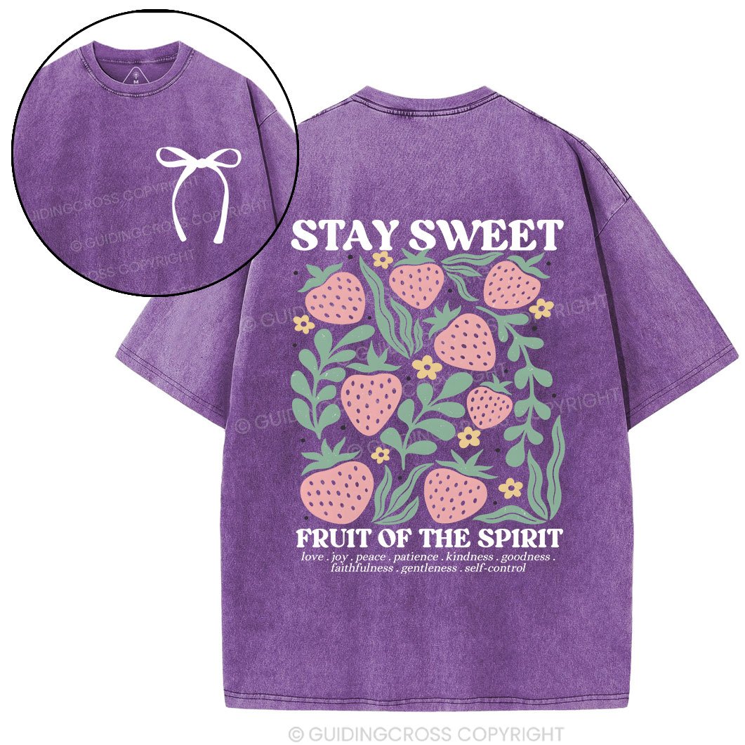 Stay Sweet Fruit Of The Spirit Christian Washed T-Shirt Sale