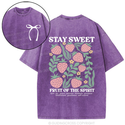 Stay Sweet Fruit Of The Spirit Christian Washed T-Shirt