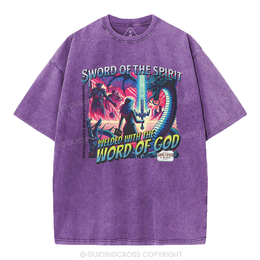 Sword Of The Spirit Christian Washed T-Shirt