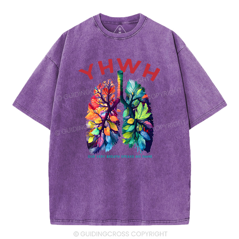 YHWH Leaf Christian Washed T-Shirt
