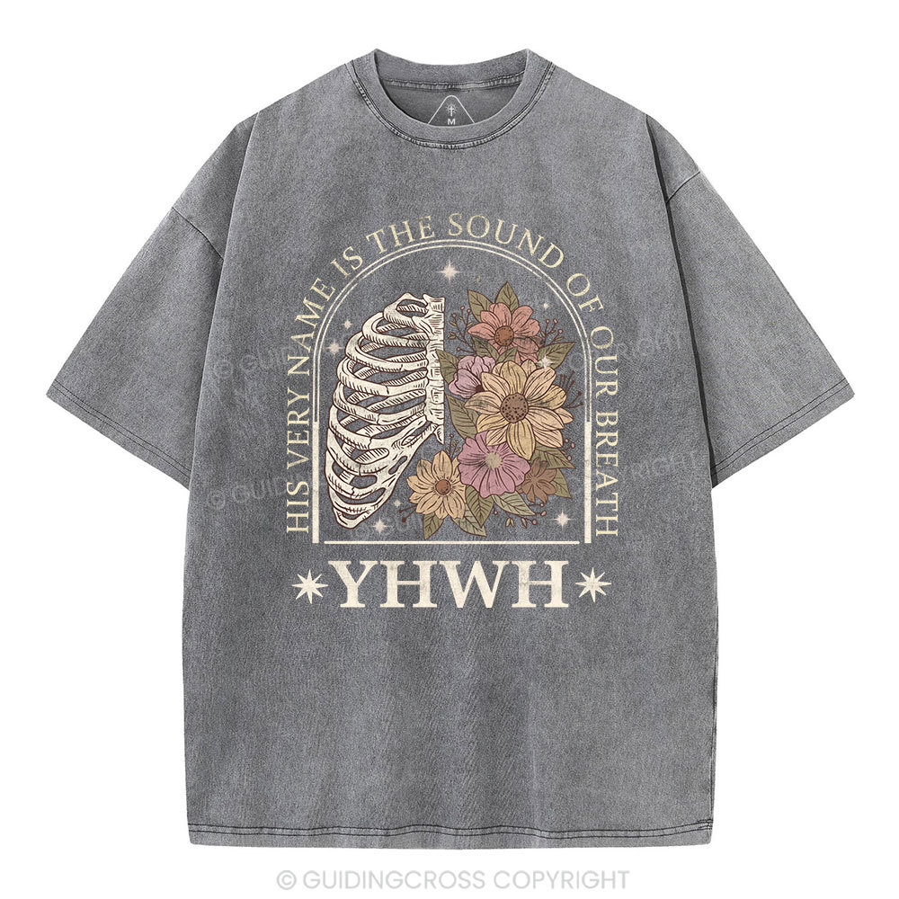 YHWH Boho Floral Lung Christian Washed T-Shirt