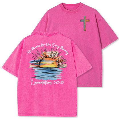His Mercies Are New Every Morning Christian Washed T-Shirt